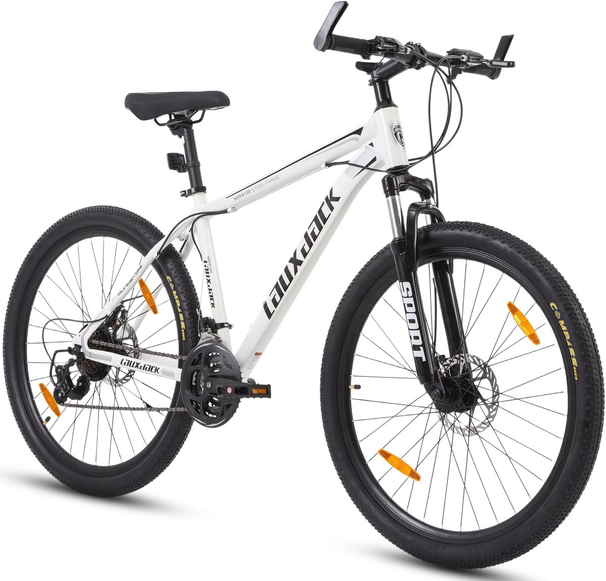 Mountainbike -26 inch - Hardtail mountainbike - 21 Versnellingen - unisex - Shimano Tourney derailleur - schijfremmen - Met schokabsorberende voorvork - Draagvermogen 120 kg - Geschikt 160 cm en langer - Wit Fiets kopen online