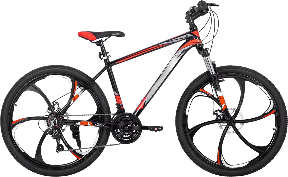 Mountainbike 66 cm – Voor Heren en Dames – 21 Versnellingen – Dubbele Mechanische Schijfremmen – Aluminium Frame met Spatborden – Zwart Fiets kopen online