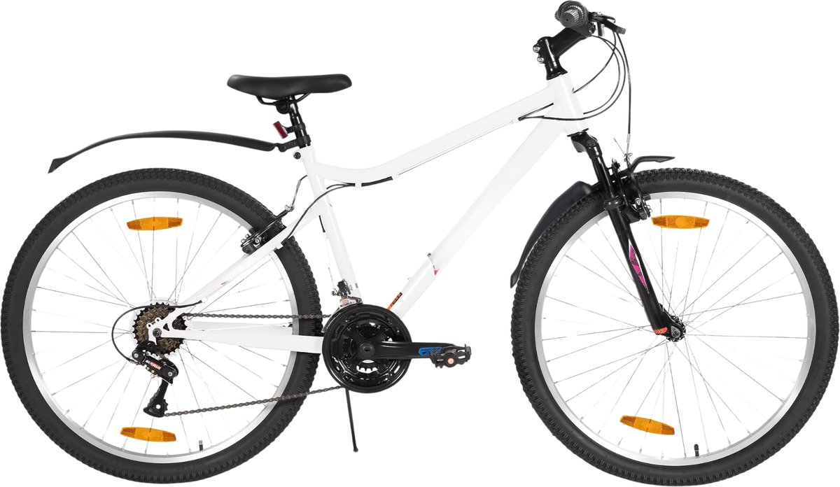 mountainbike voor dames mountainbiken 18 speed v brake stevig 66 cm wit