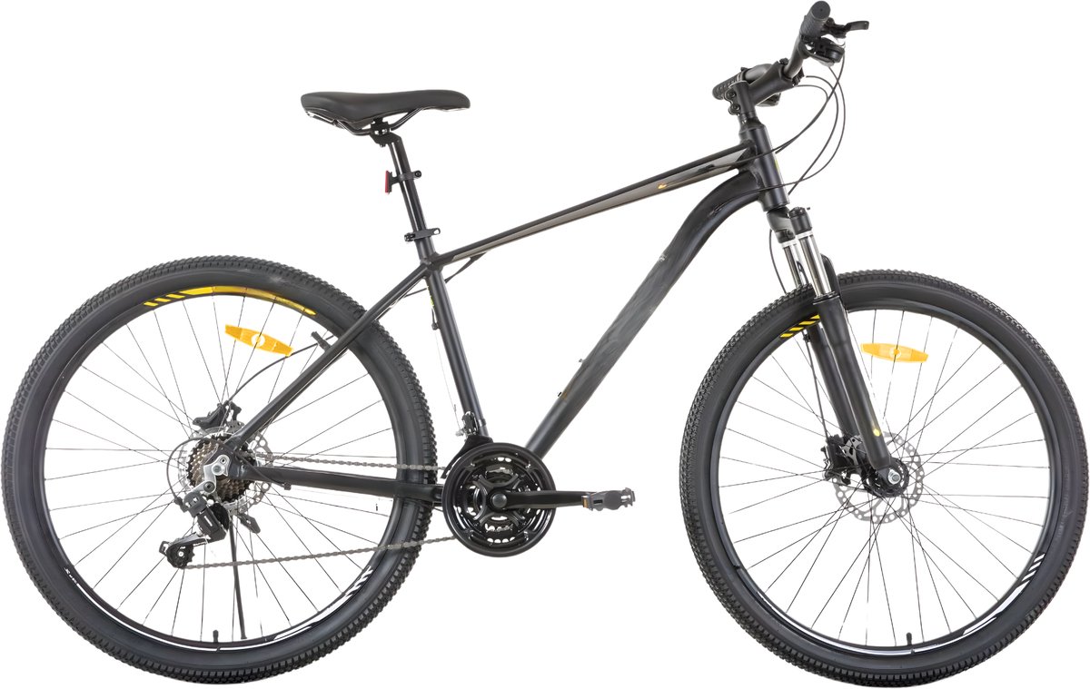 Mountainbike – Voor heren – 21 versnellingen, hydraulische schijfremmen, vergrendelbare verende vork, 27,5 inch (70 cm) wiel – Black1-21 Fiets kopen online