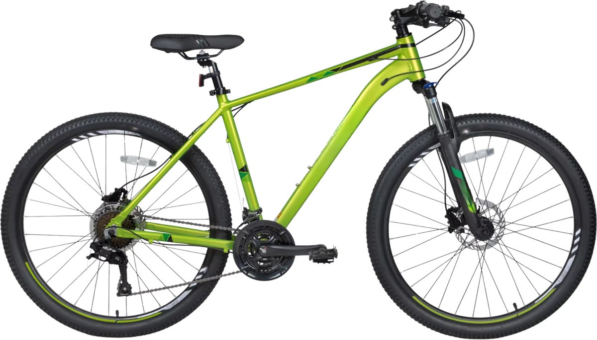 mountainbike voor heren 21 versnellingen hydraulische schijfremmen vergrendelbare verende vork 27 5 inch 70 cm wiel green 21