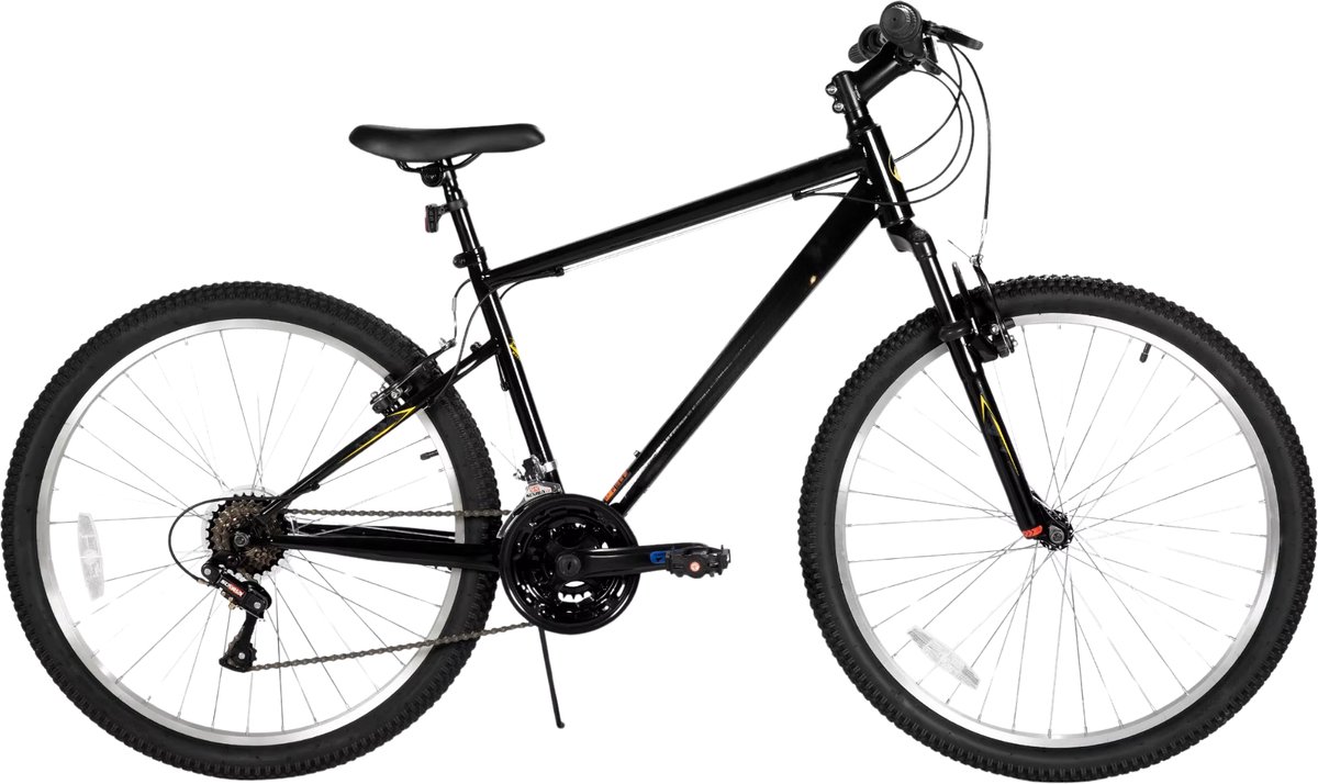Mountainbike – Voor heren en dames – 18 snelheden, stalen frame, V-rem, hardtail – 66-69 cm, zwart Fiets kopen online
