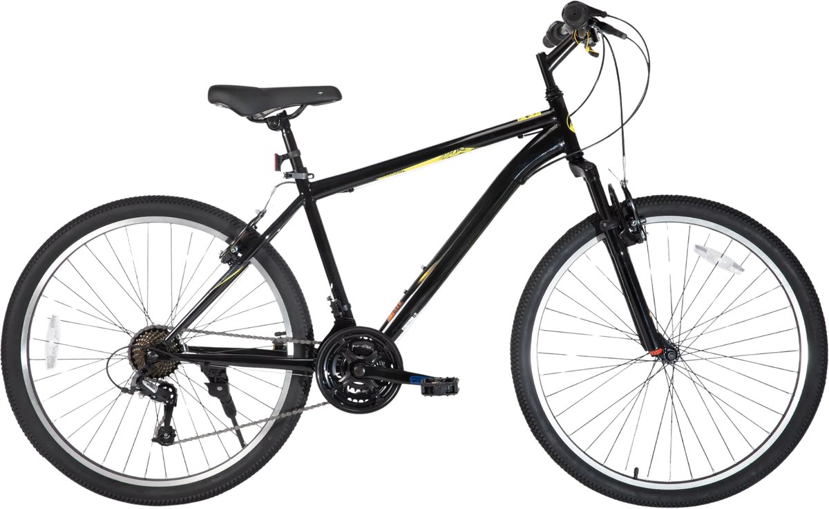 Mountainbike – Voor heren en dames – Hardtail, 21 versnellingen, V-brake – 66 cm / 70 cm wielen, zwart, hoogwaardig stalen frame Fiets kopen online