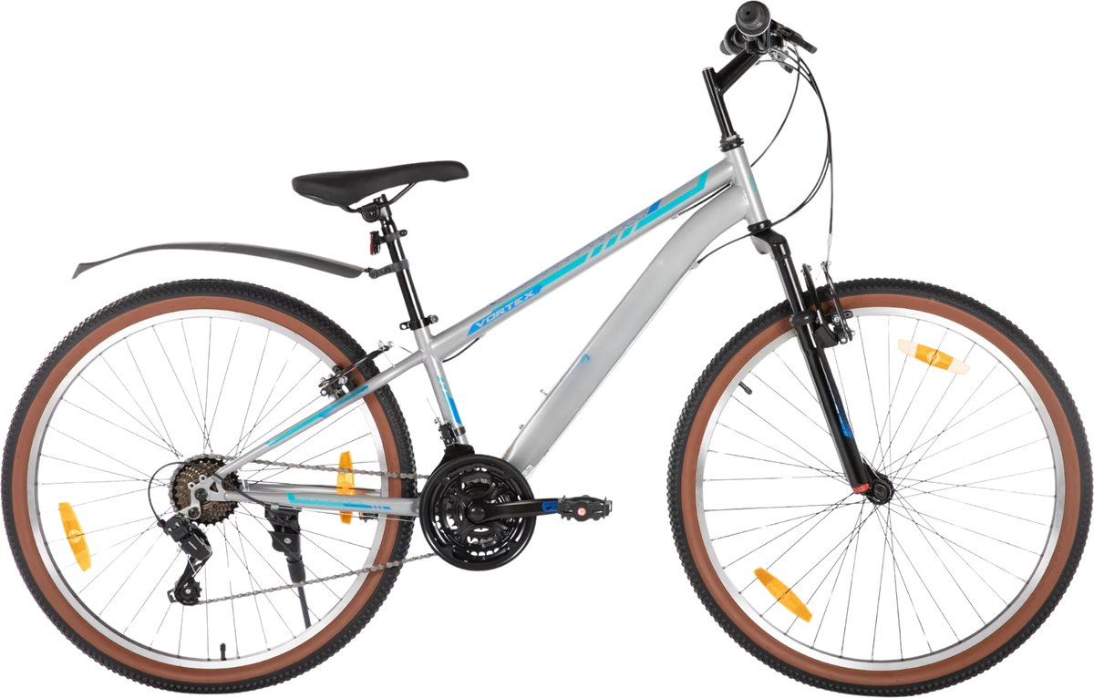 Mountainbike – Voor heren en dames – Hardtail, 21 versnellingen, V-brake – 66 cm wielen, grijs, frame van hoogwaardig staal Fiets kopen online