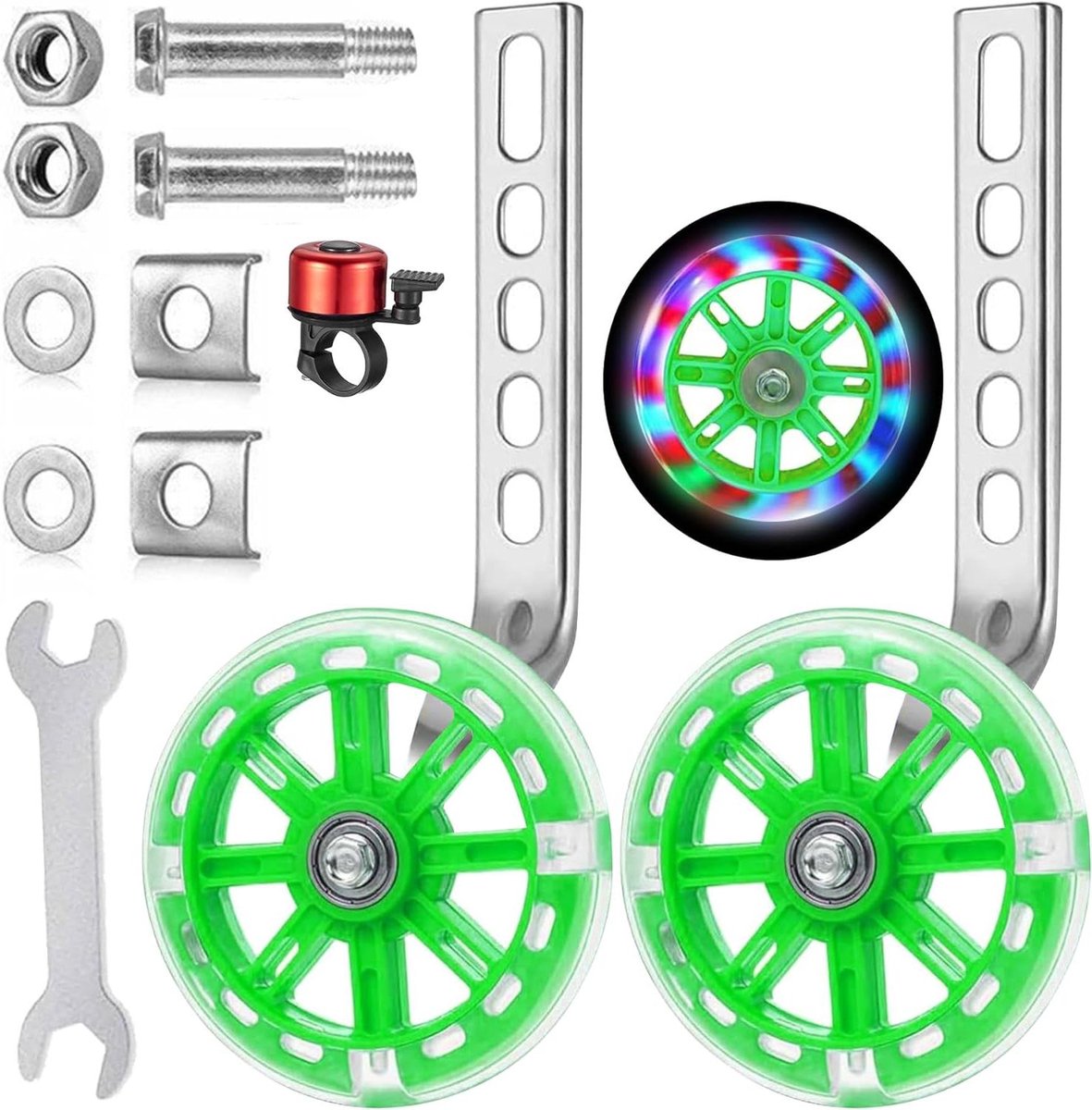 mttproducts kind stabilisers fiets steunwielen veiligheid en stabiliteit groen ondersteuningswielen perfect voor beginners 1 paar