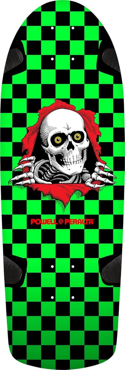 old school skateboard deck og ripper groen zwart 10 inch retro shape