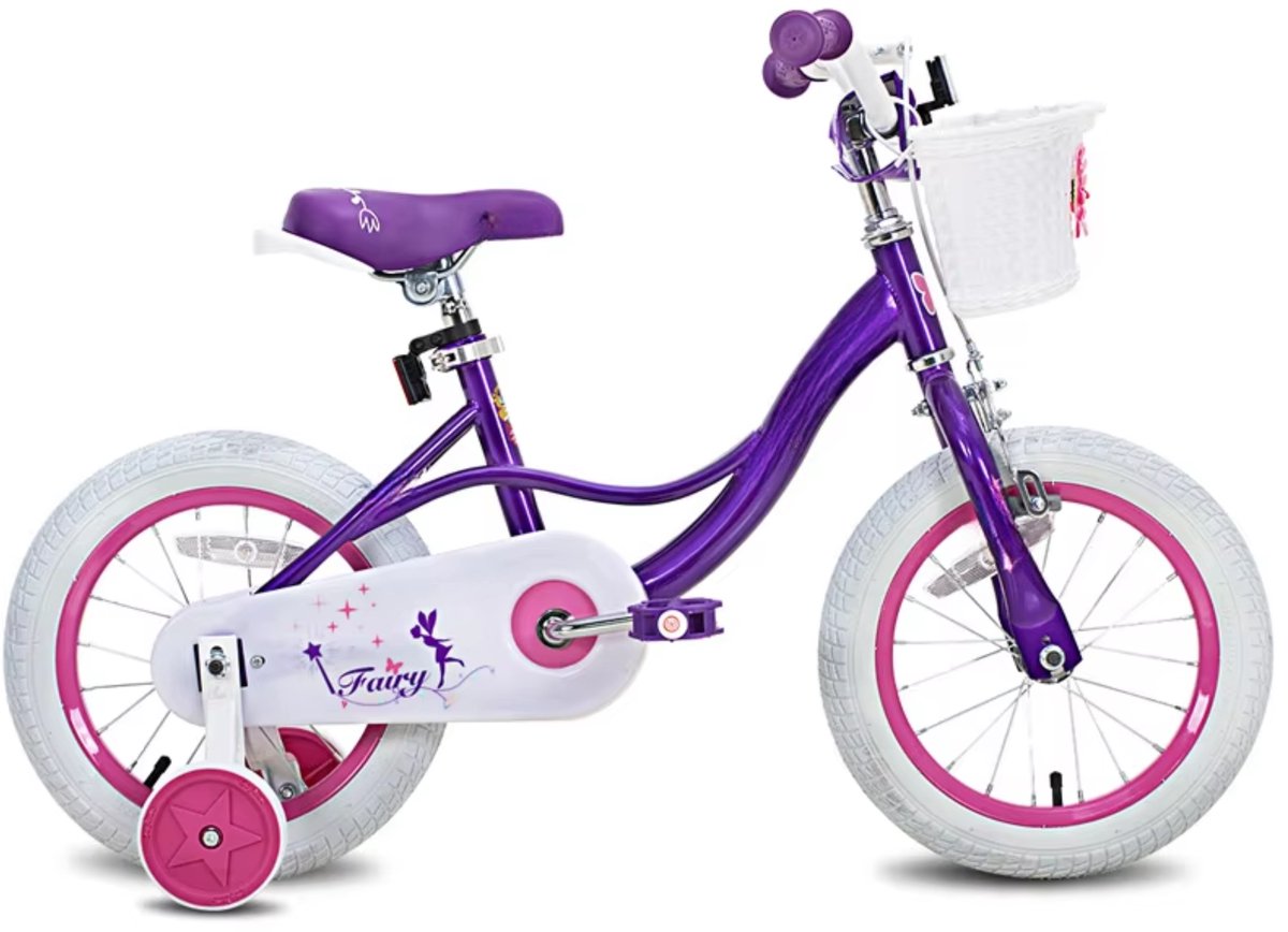 Peuter- en Kinderfiets 46 cm – Voor Meisjes van 2–9 Jaar – Zijwieltjes, Handrem en Mand – Peuterfiets – Paars Kinderfiets kopen online
