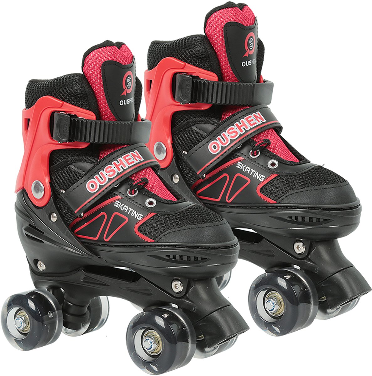 pipipoxer kinder rolschaatsen verstelbaar maat s 27 32 kinderskates knipperend rood