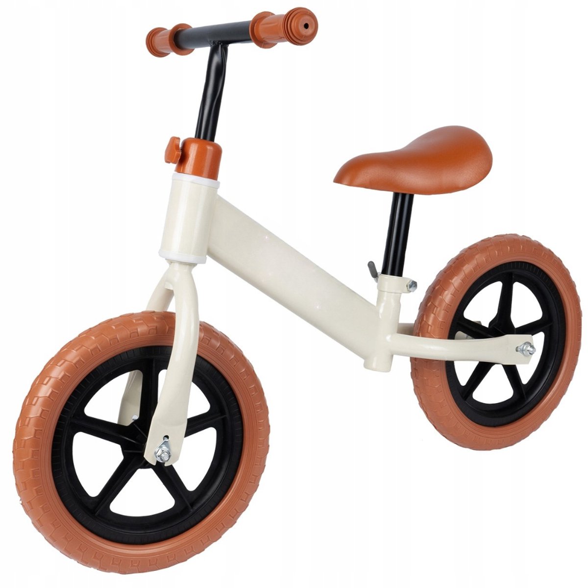 playos balansfiets beige vanaf 2 jaar tot 35 kg verstelbare hoogte lichtgewicht foam wielen antislip loopfiets balanceren balansfiets