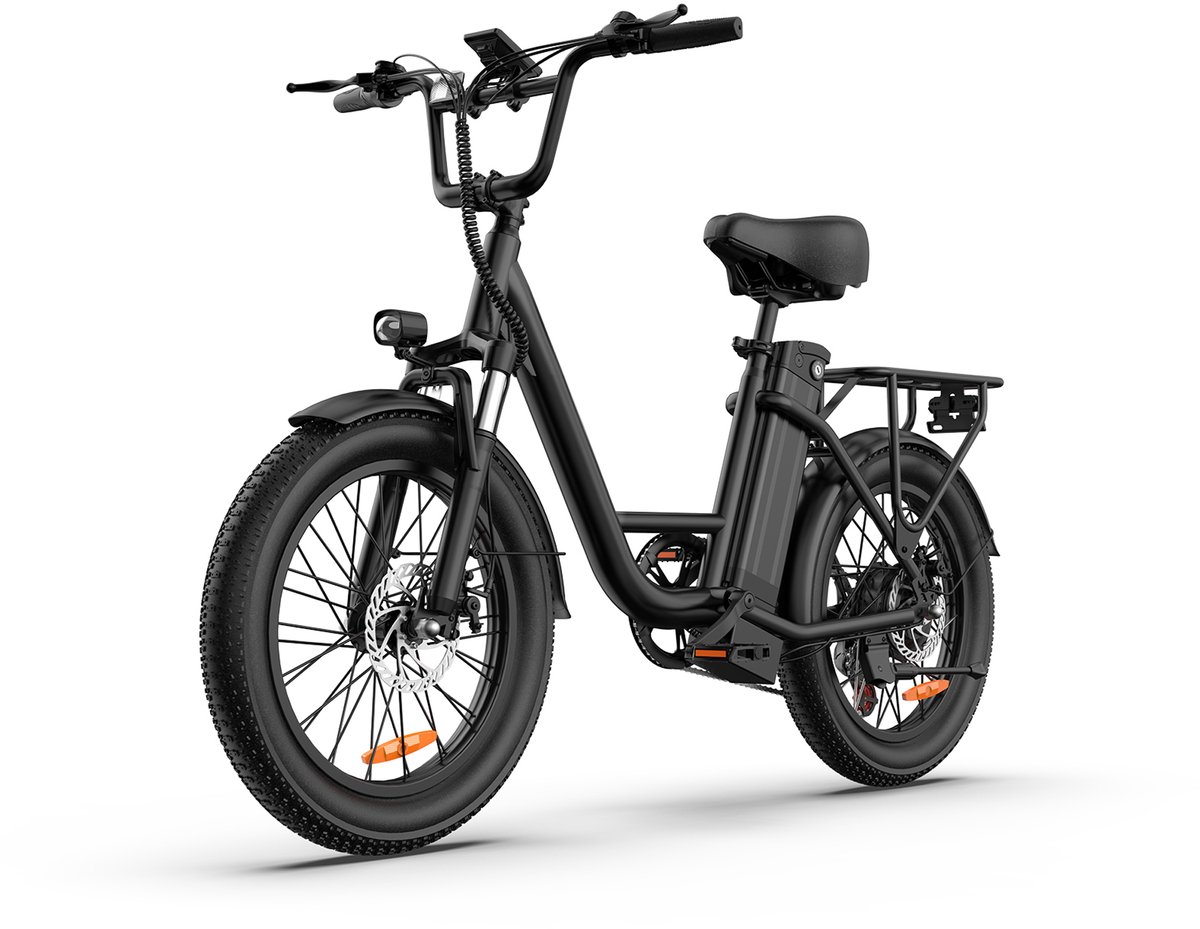 qekud e20 elektrische fiets 250w 20 inch fatbike 48v 13ah accu 7 versnellingen zwart