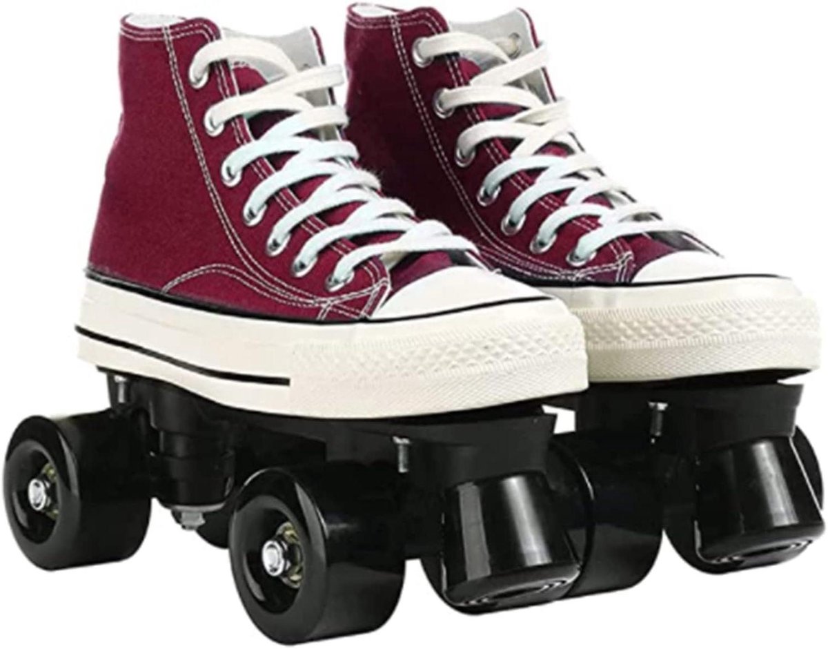 quad rolschaatsen dubbele rij binnen en buiten abec 7 lagers maat 41 zwart groen wit