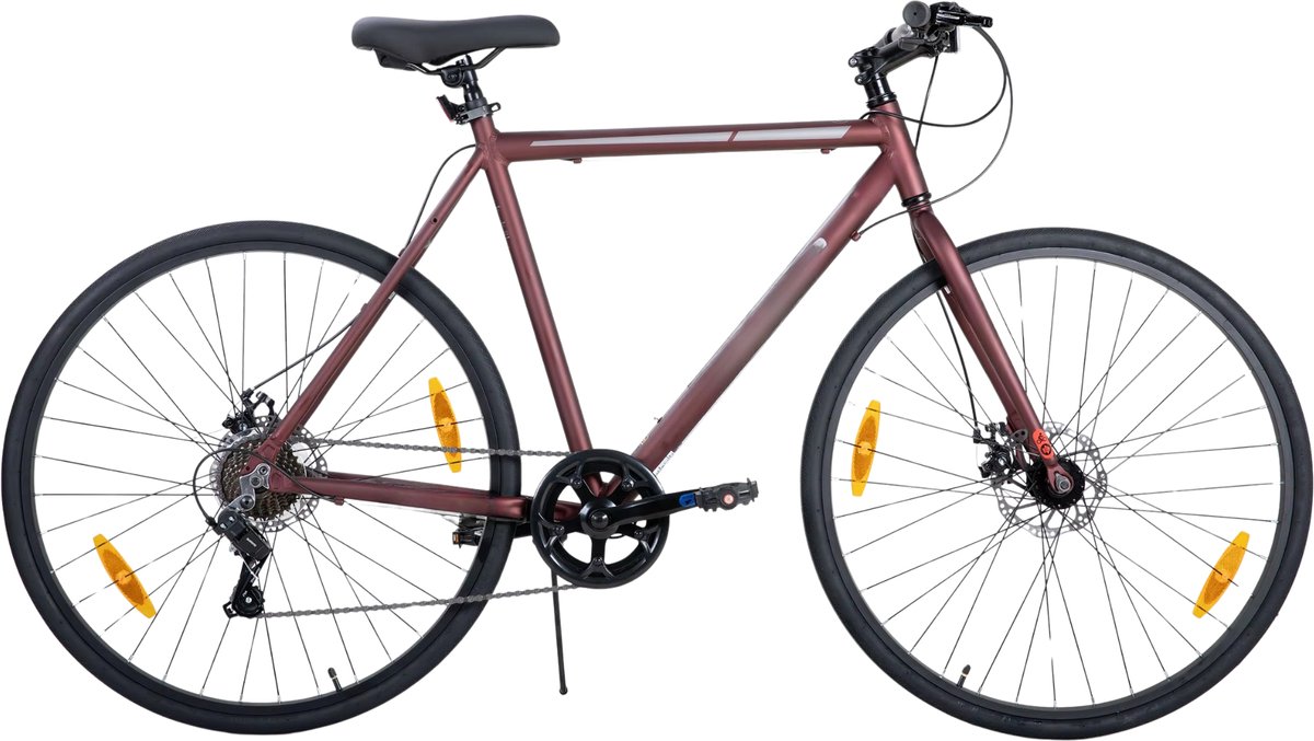 Racefiets – Voor heren en dames – Lichtgewicht aluminium frame, 7 versnellingen, dubbele schijfrem – Rood, 71 cm Fiets kopen online