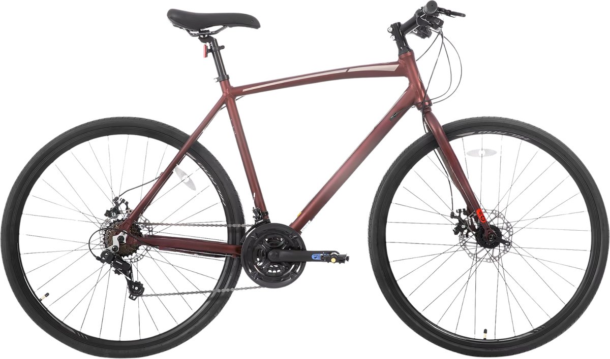 Racefiets – Voor volwassenen – 14 versnellingen, lichtgewicht aluminium frame, geschikt voor stadswoon-werkverkeer en fitness – Rood, L, 700c Fiets kopen online