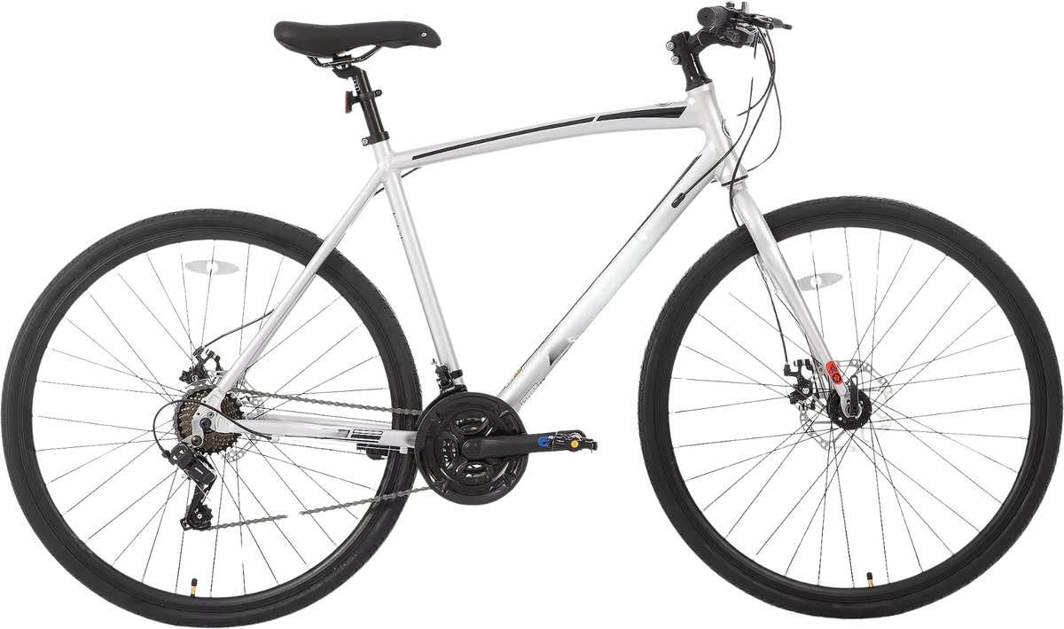 Racefiets – Voor volwassenen – 14 versnellingen, lichtgewicht aluminium frame, geschikt voor stadswoon-werkverkeer en fitness – Zilver, M, 700c Fiets kopen online