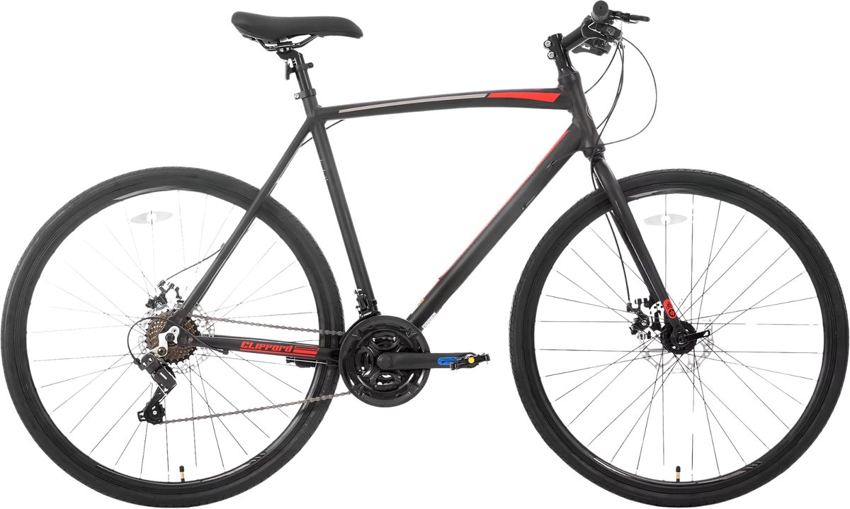 Racefiets – Voor volwassenen – 14 versnellingen, lichtgewicht aluminium frame, geschikt voor stadswoon-werkverkeer en fitness – Zwart, L, 700c Fiets kopen online