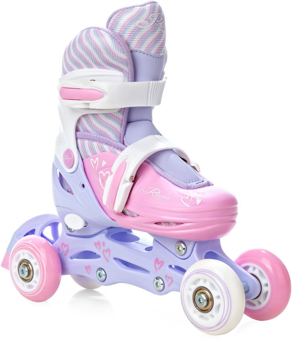 RAVEN Loret 3-in-1 Verstelbare Skeelers Lichtgevende Wielen LED 30-33 Paars/Roze Inlineskates kopen online