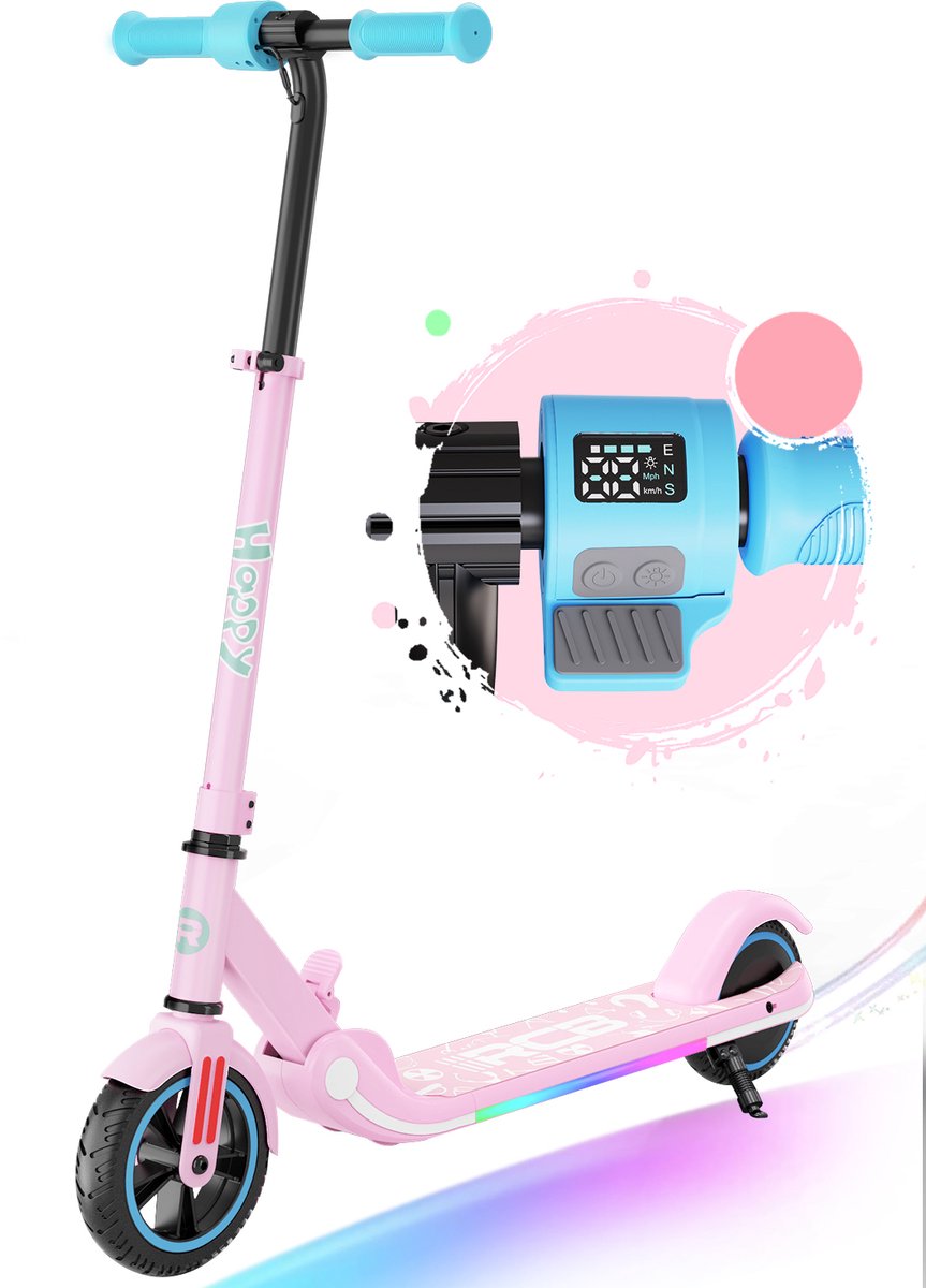 rcb r11 elektrische step kinderen verlichting 16 km u max 50 kg roze