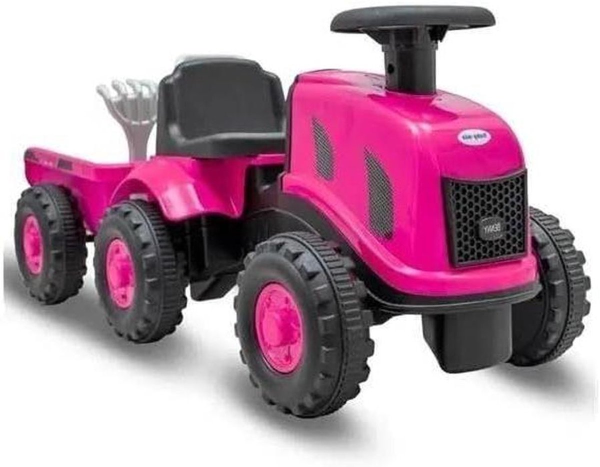 rijstractor met aanhanger boerentractor speelgoed buiten spelen afneembare aanhanger 89 x 32 x 355 cm roze