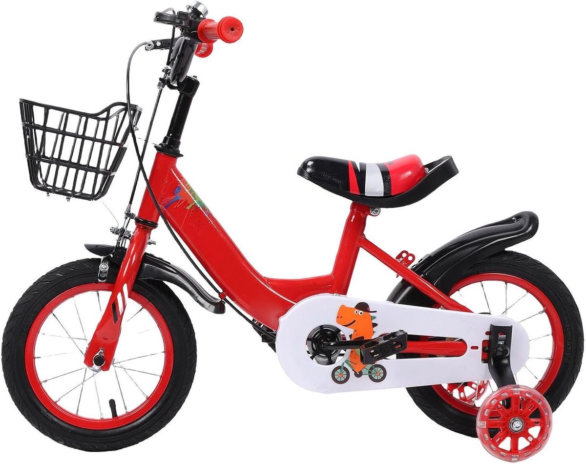 RiToEasysports Kids Bike, 12 Inch Adjustable Toddler Bike with Training Wheels for Kids 3 To 10 Years Boys Girls Kinderfiets kopen online