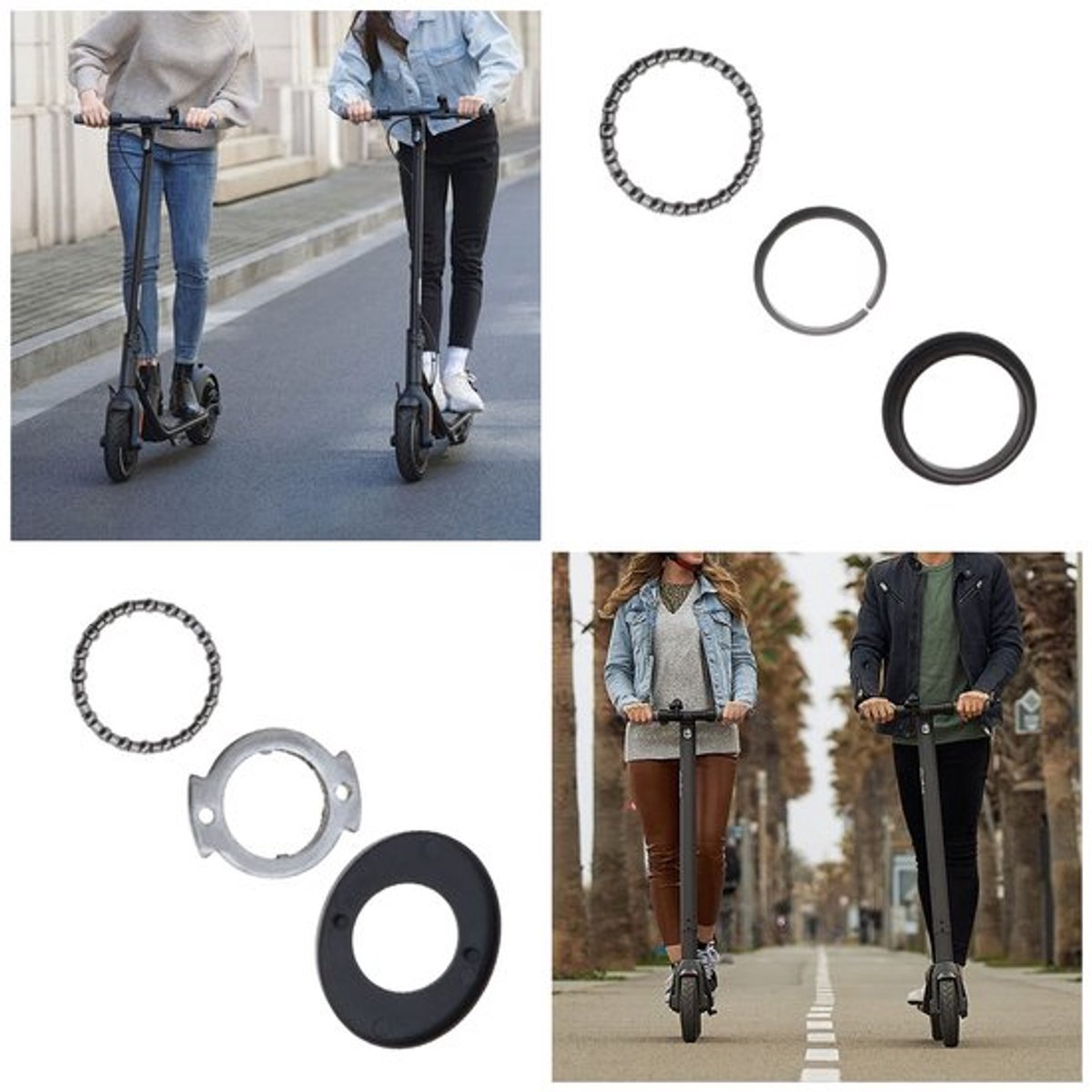 roller stuurlager scooteronderdeel eenvoudig te installeren zwart compatibel met xiaomi 6 stuks voor elektrische scooter