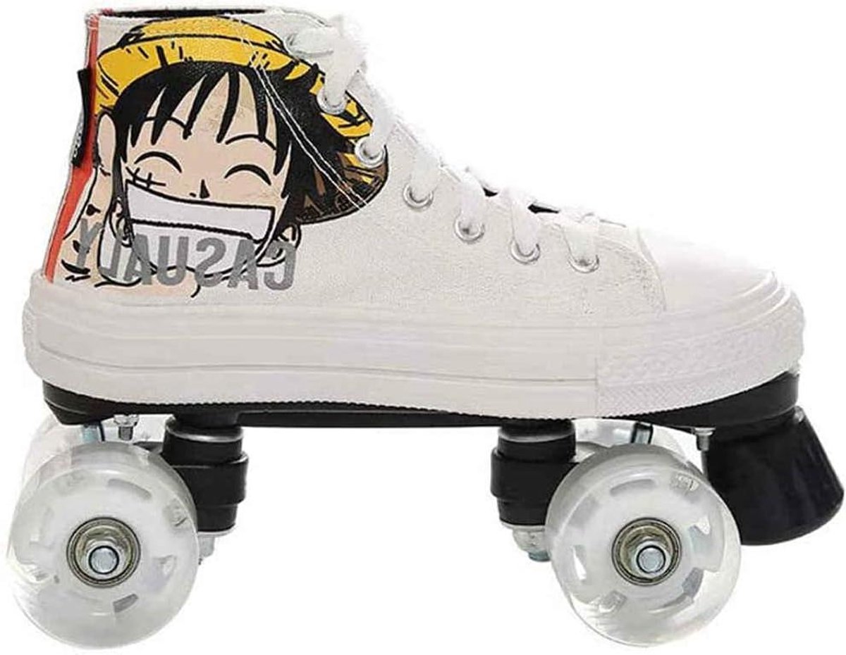 Rolschaatsen Canvas - Dubbele Rij Rolschaatsen - Buiten Sporten - Hoge Schoenstijl - 38 - Wit Rolschaatsen kopen online