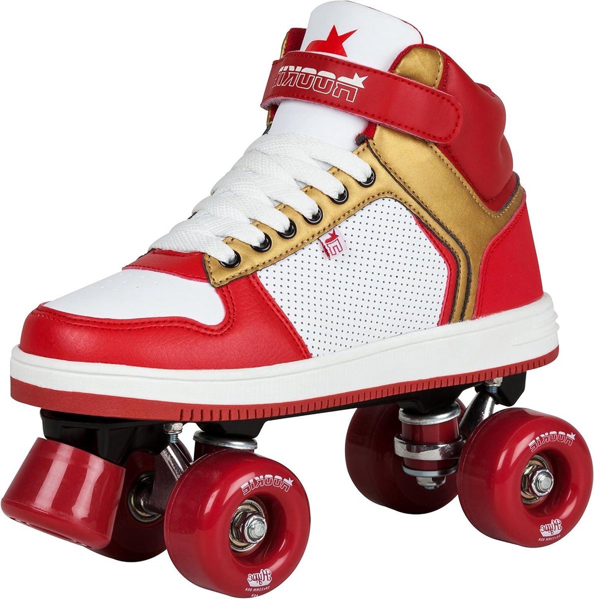 rolschaatsen quad skates buitenplezier hi top model 40 eu rood goud