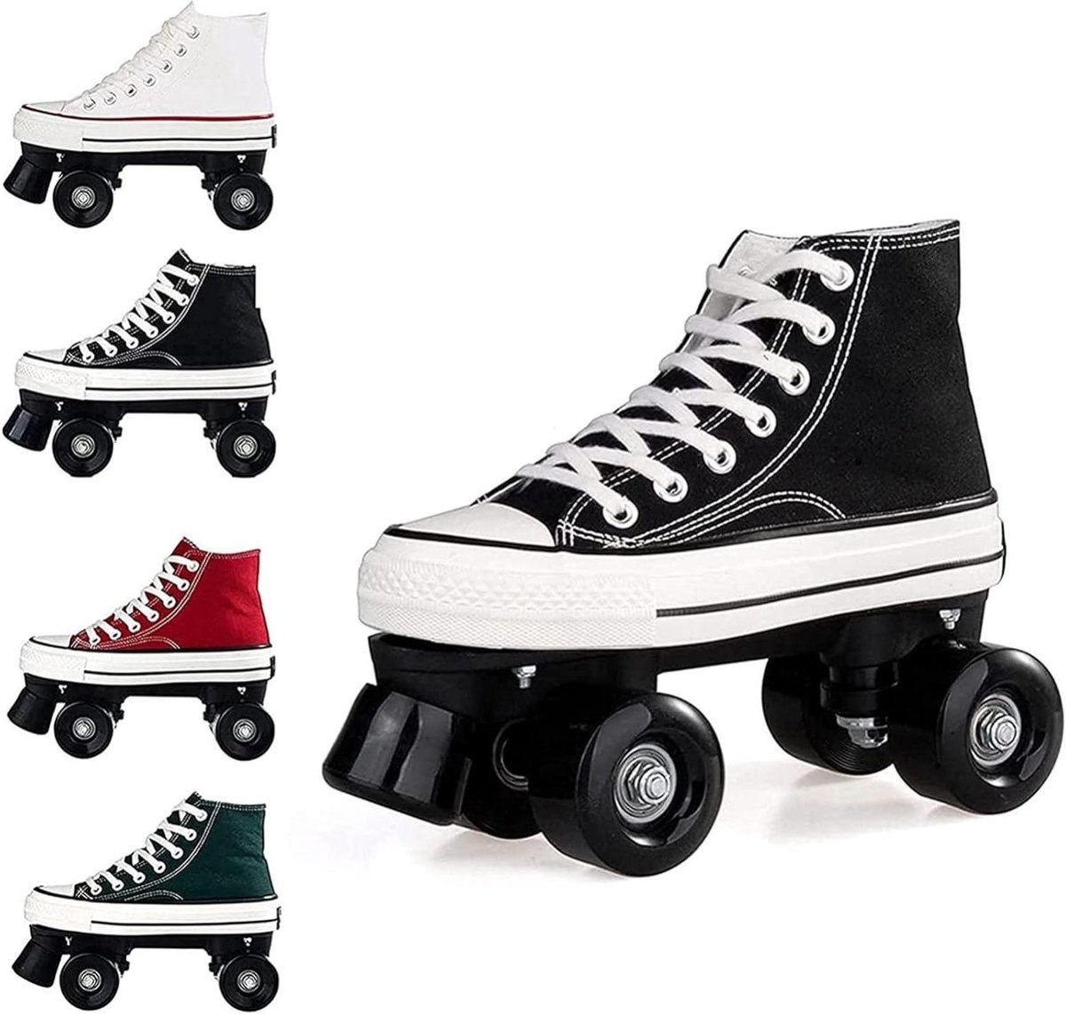 Rolschaatsen - Quad skates - Outdoor recreatie - Klassiek dubbel rij ontwerp - Maat 40 - Donkerblauw Rolschaatsen kopen online