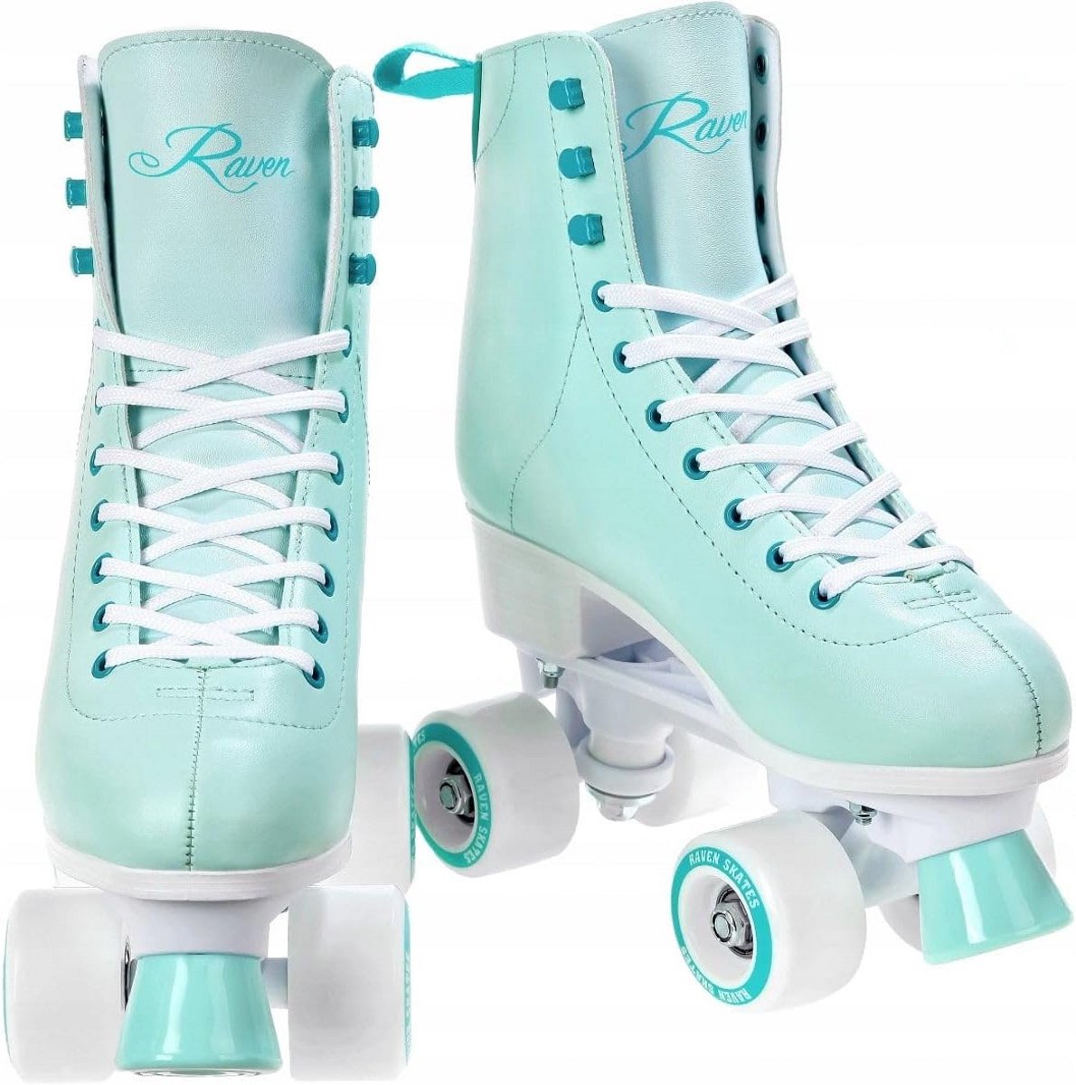 rolschaatsen voor dames en heren verstelbare quad skates in mint kleur