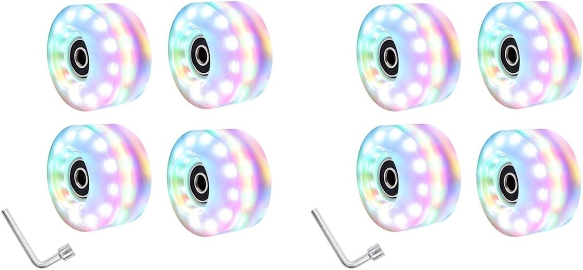 Rolschaatswielen Set - Lichtgevende Wielen - Buiten Skaten - Fel Lichteffect - 58x32mm 8 Stuks - Kleurrijk Rolschaatsen kopen online