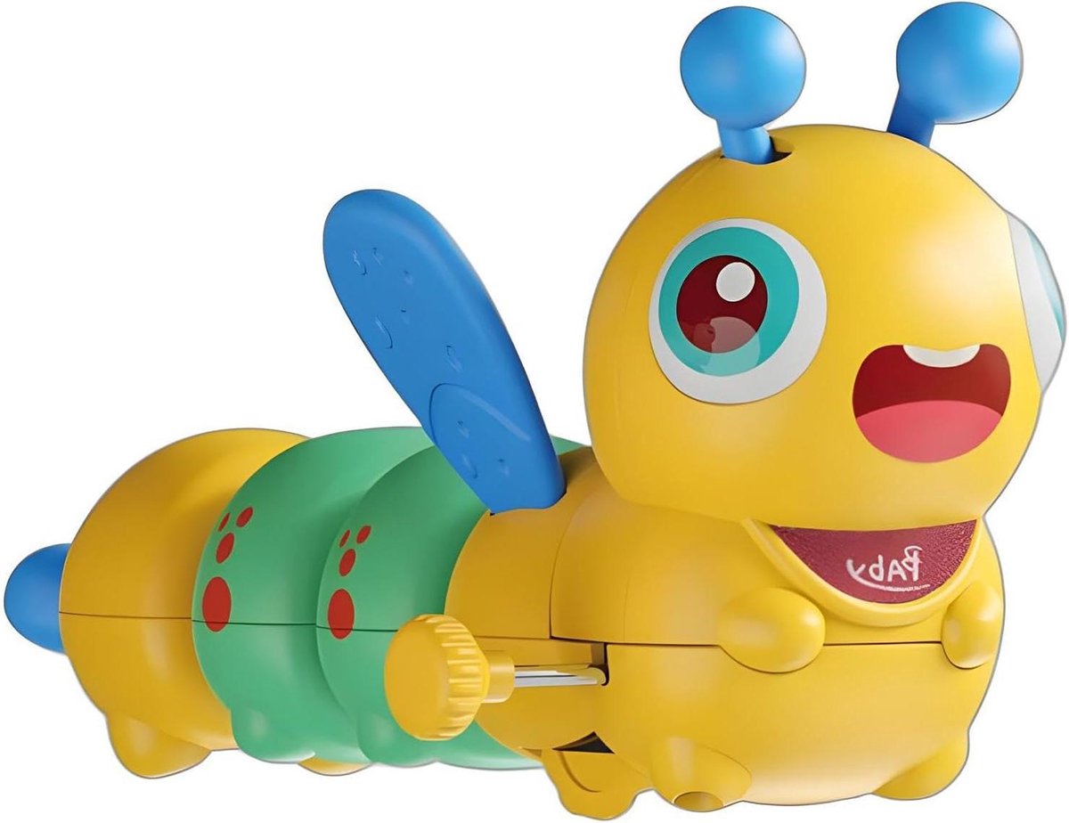Rups Loop Speelgoed - Oplegger Speelgoed - Ontwikkeling Kind - Opwind Mechanisme - 12 cm - Geel Speelgoedkruiwagen kopen online