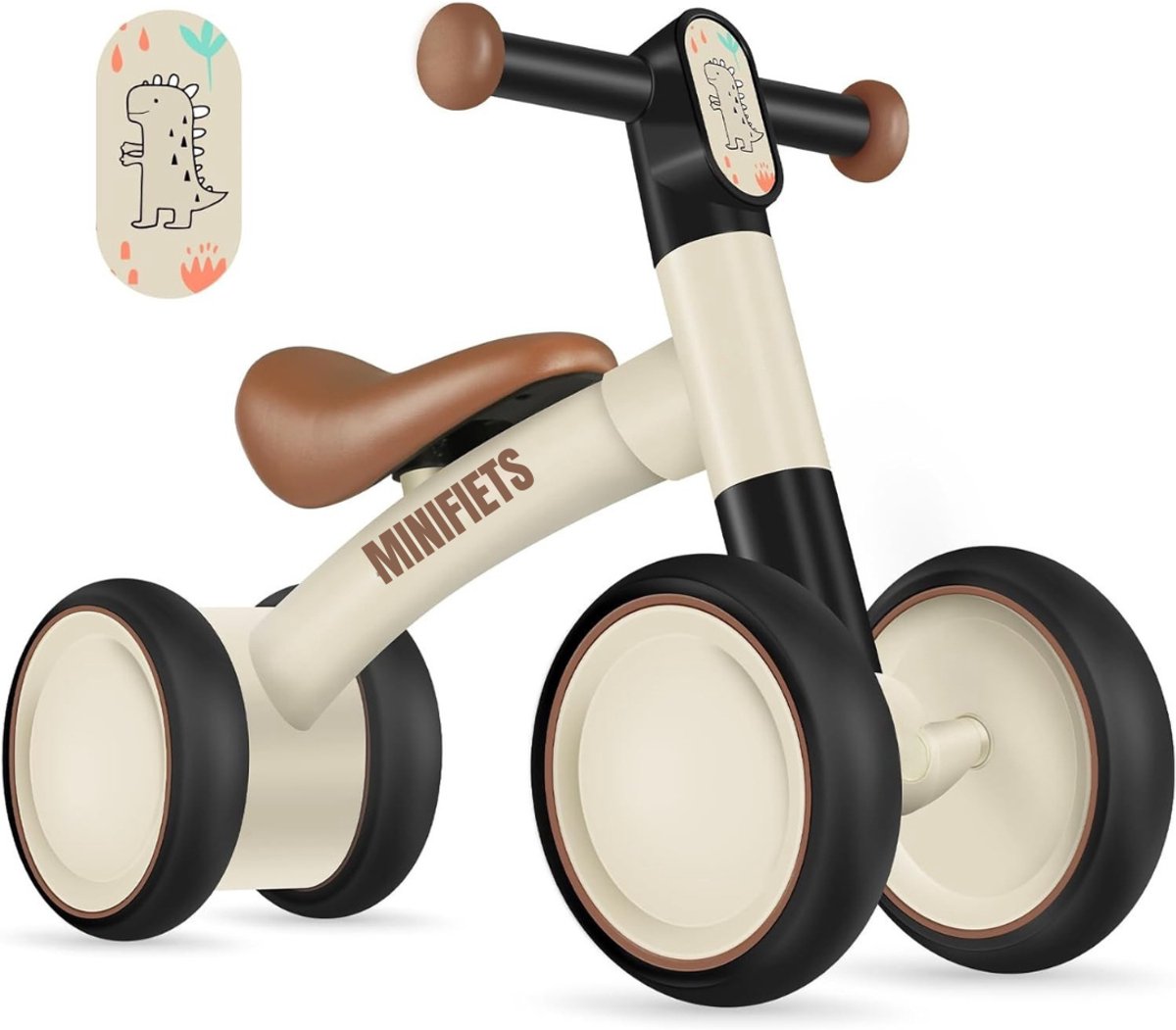 RWB® Loopfiets 2 Jaar - Loopfiets - Loopfiets Zonder Duwstang - Bruin - 54cm x 20cm x 37cm Loopfiets kopen online