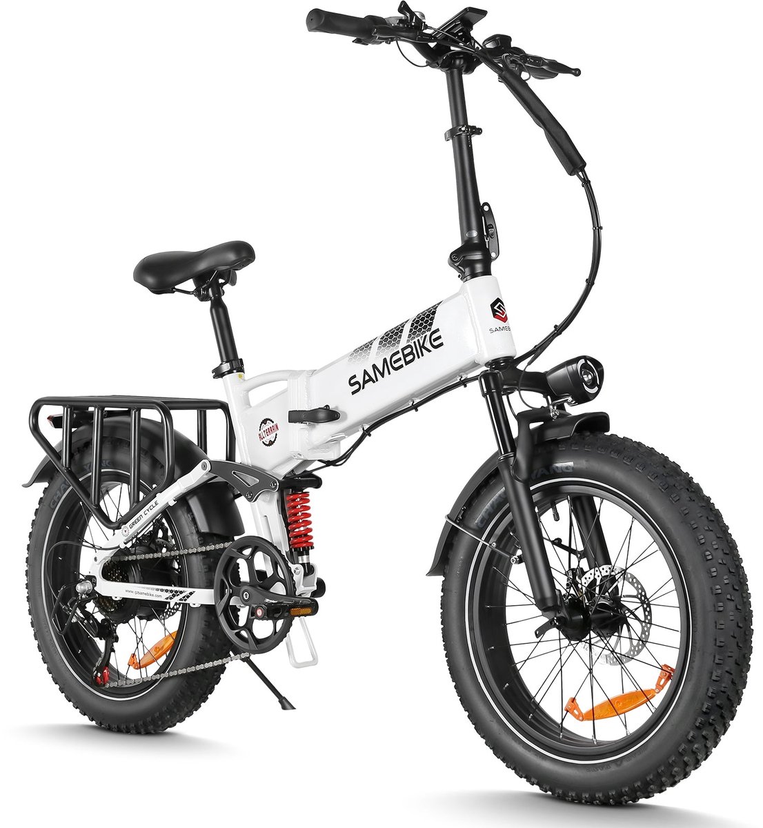 samebike rs a02 pro elektrische fatbike 48v 15ah 20 4 inch banden 110km bereik opvouwbaar mechanische schijfremmen witit