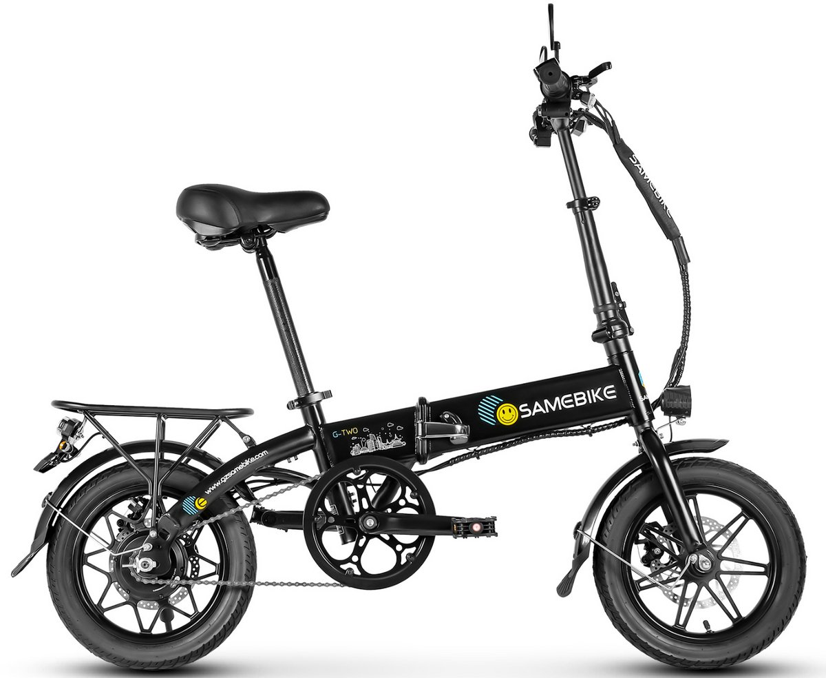 samebike yinyu14 elektrische fiets vouwfiets topsnelheid 25 km u 250w motor actieradius 20 30 km zwart