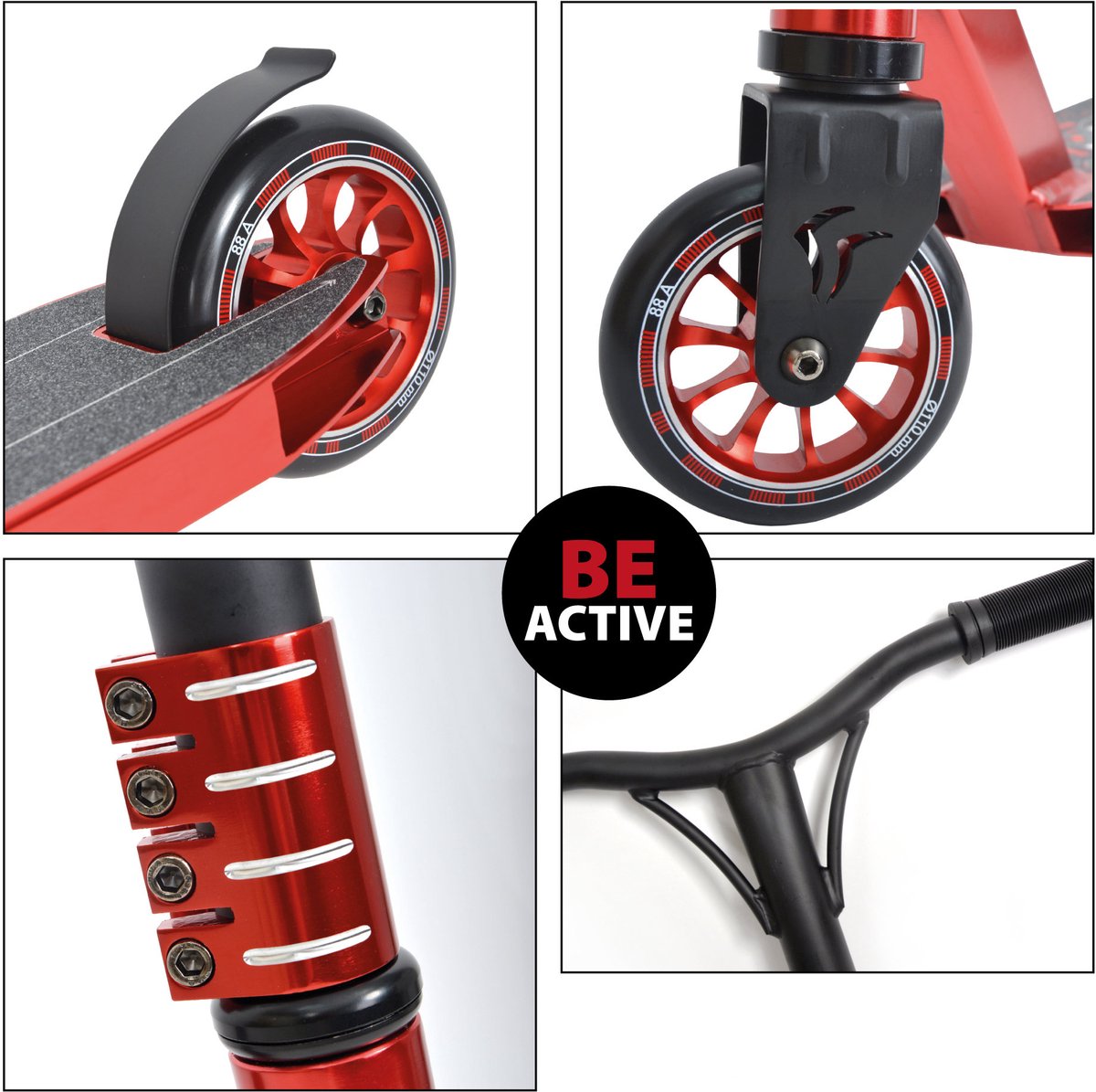 Schildkröt stunt step Flipwhip metallic rood - premium trick scooter. Step kopen online