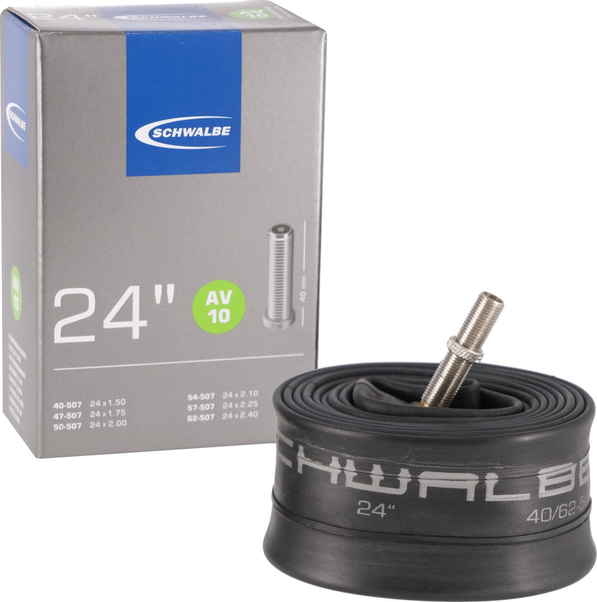 schwalbe dv7a binnenband fiets auto ventiel 40 mm 24 x 150 250