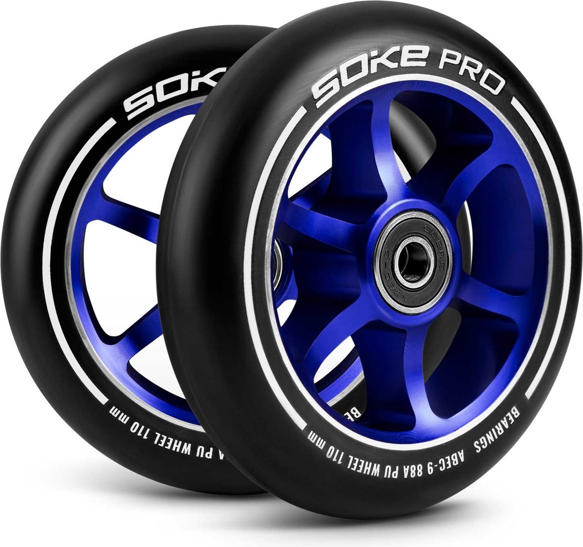 scooterwielen 110 mm marineblauw 2 st