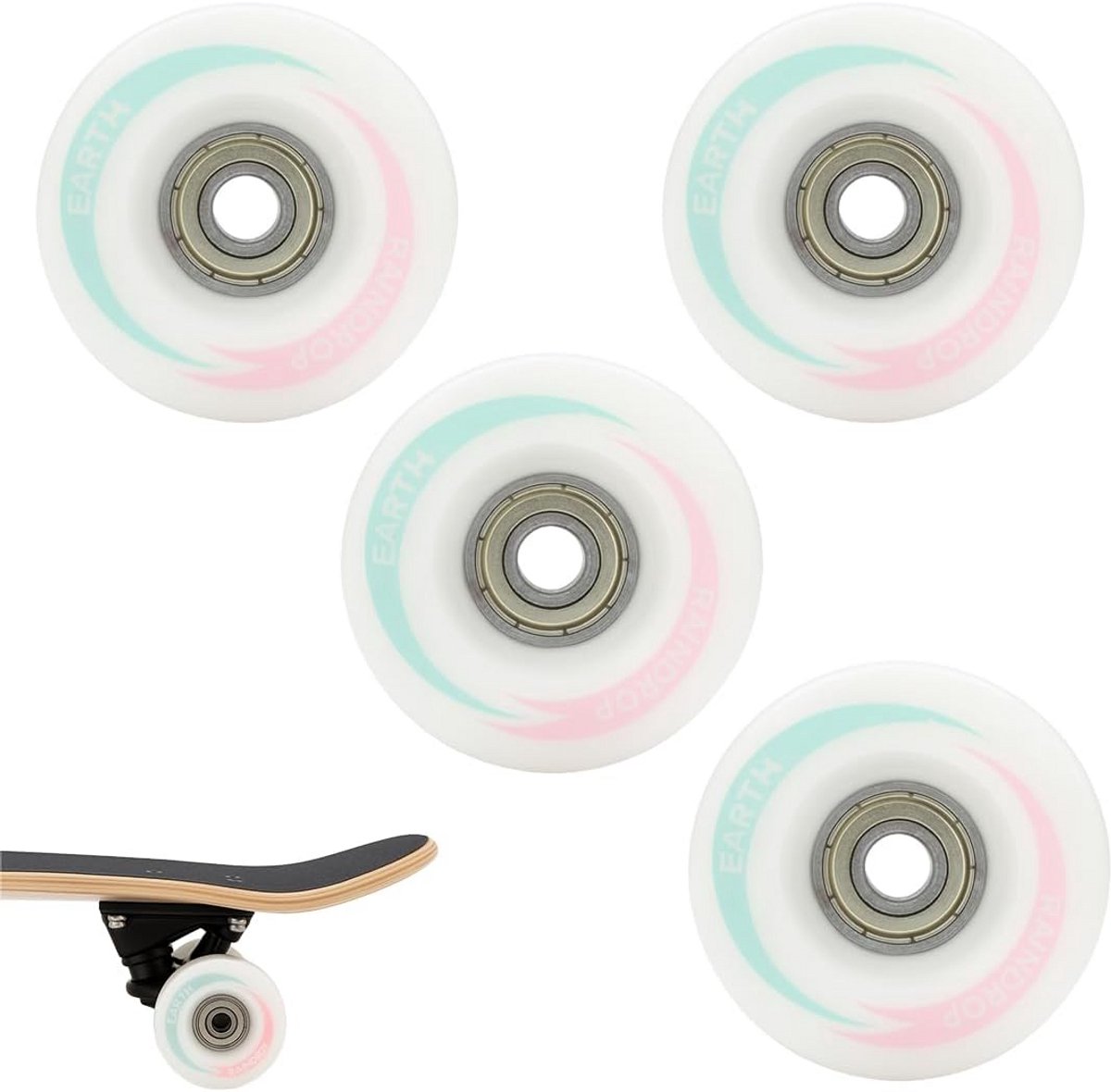 Set van 4 Duurzame PU Wielen voor Rolstoelen en Skateboards (58x32mm, 90A) met Kogellagers Skateonderdeel kopen online