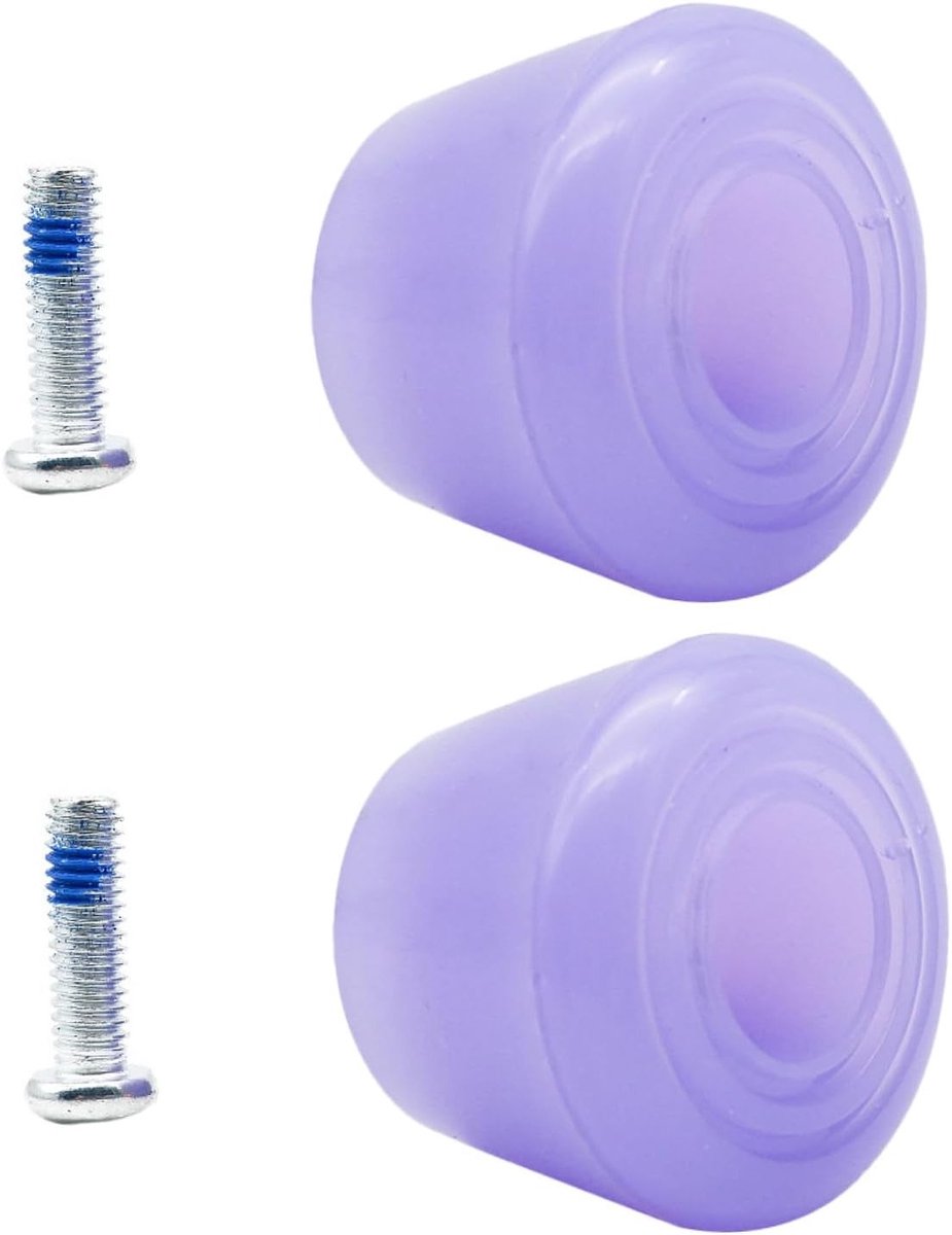 set van skate remmen en wielen voor inline skates met knie en enkelbescherming in paars