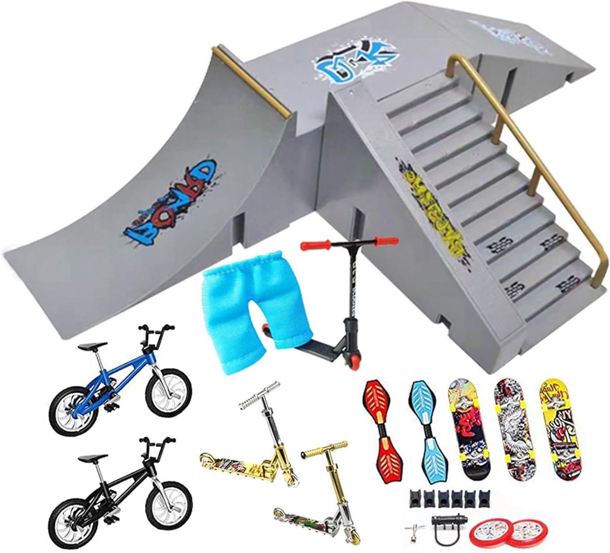 Skate Park Kit - Mini Ramp - Vinger Skate - Interactieve Obstakels - 16 cm - Meerkleurig Skateonderdeel kopen online