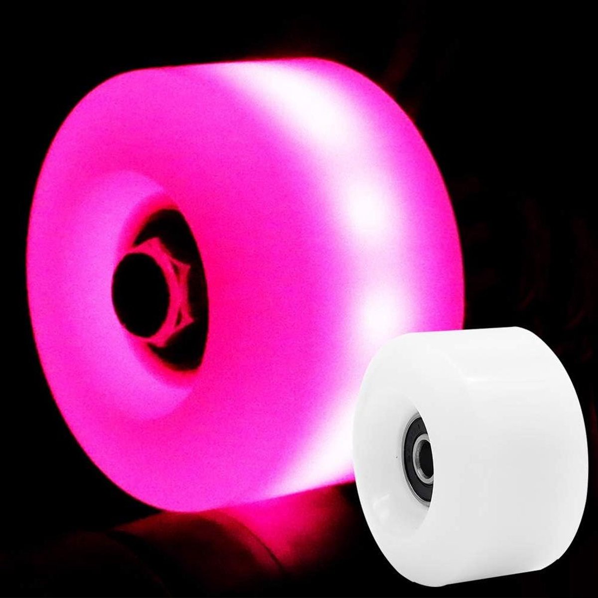 skate wielen roller skate snel skaten lichtgevend 32mm x 58mm roze