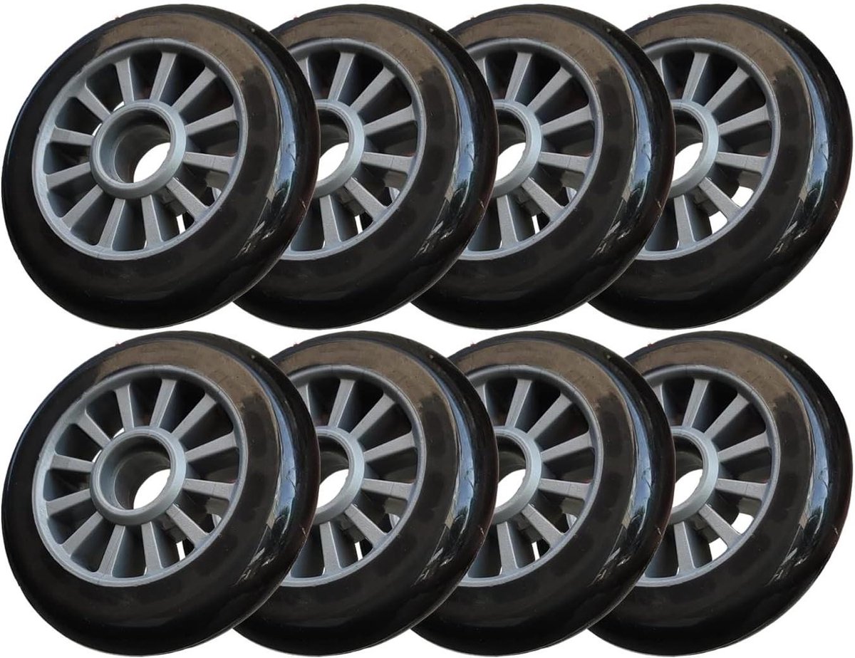 Skate Wielen - Vervangende Roller - Soepel Rijden - Duurzaam PU Materiaal - 100mm 8-Pack - Zwart Skateonderdeel kopen online