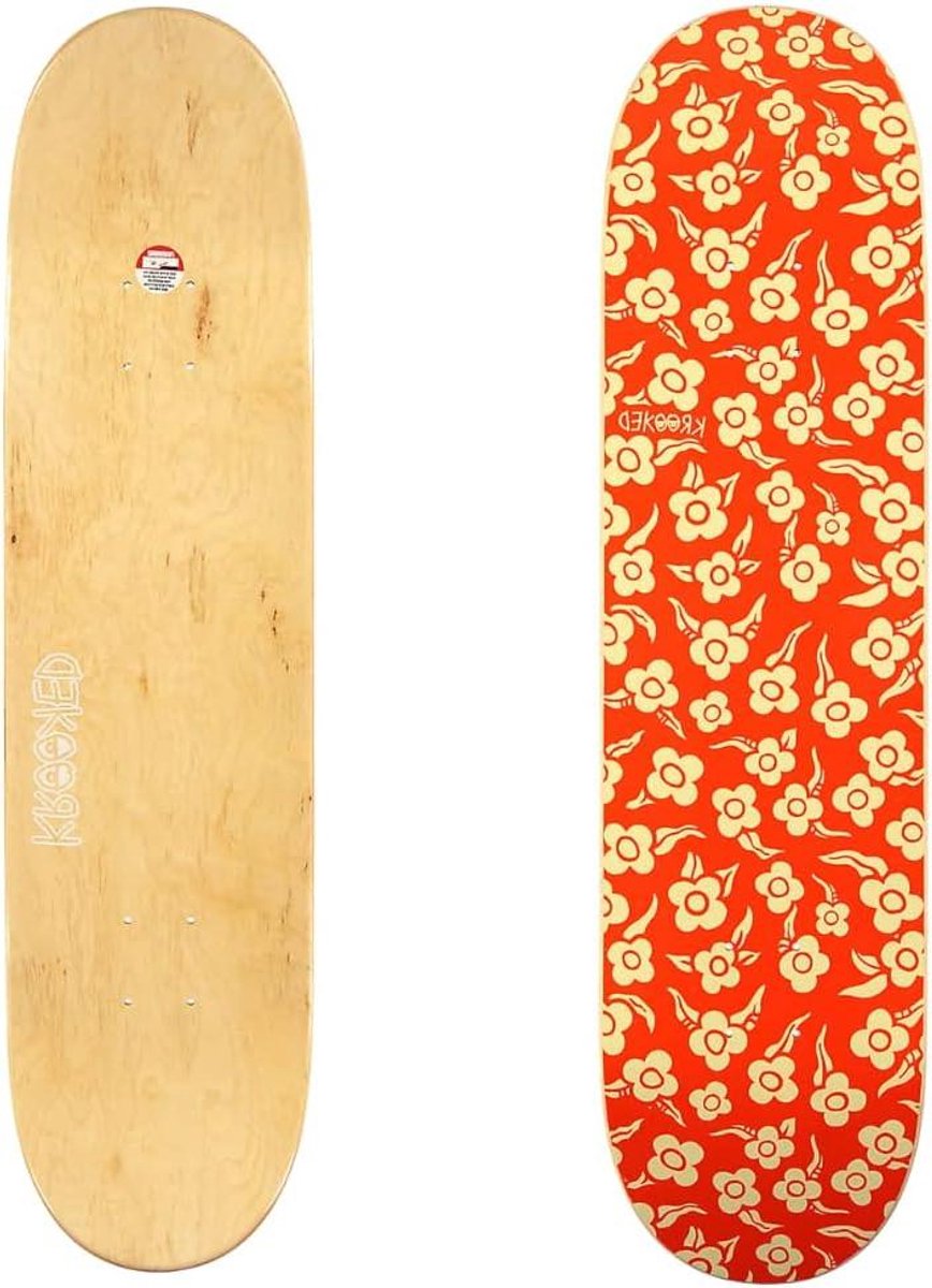 Skateboard Deck - Bloemen Board - Street Cruising - 7-laags Esdoorn - 82 x 318 cm - Oranje Skateonderdeel kopen online