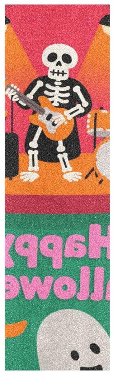 Skateboard Griptape - Scooter Grips Tape - Skateboarden Verbeteren - Halloween Pompoen Illustratie - 33 x 9 Inch - Multicolor Skateonderdeel kopen online