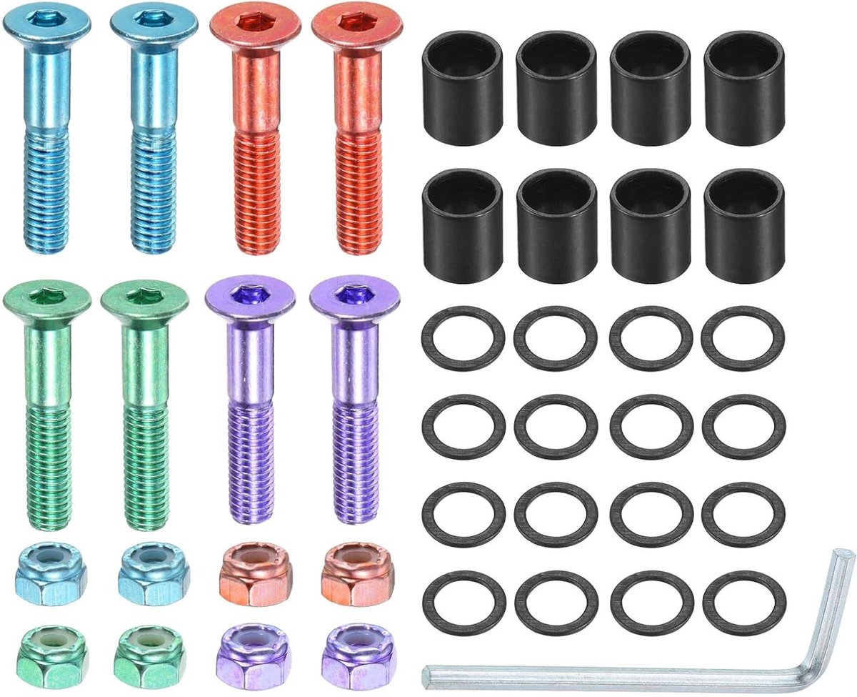 skateboard hardware kit skate onderdelen skateboard monteren roestvrij staal 1 inch schroeven multicolor