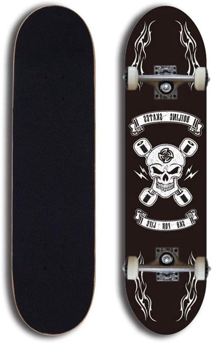 Skateboard - Longboard - Stad cruisen - Dubbele kicktail - 80 cm - Zwart Skateonderdeel kopen online
