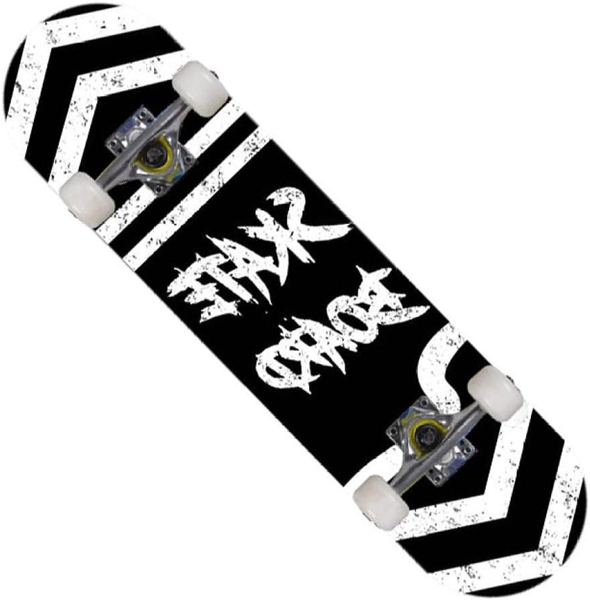 Skateboard - Longboard Trickboard - Buiten Sporten - Dubbele Kick Deck - 80x20 cm - Zwart Wit Skateonderdeel kopen online