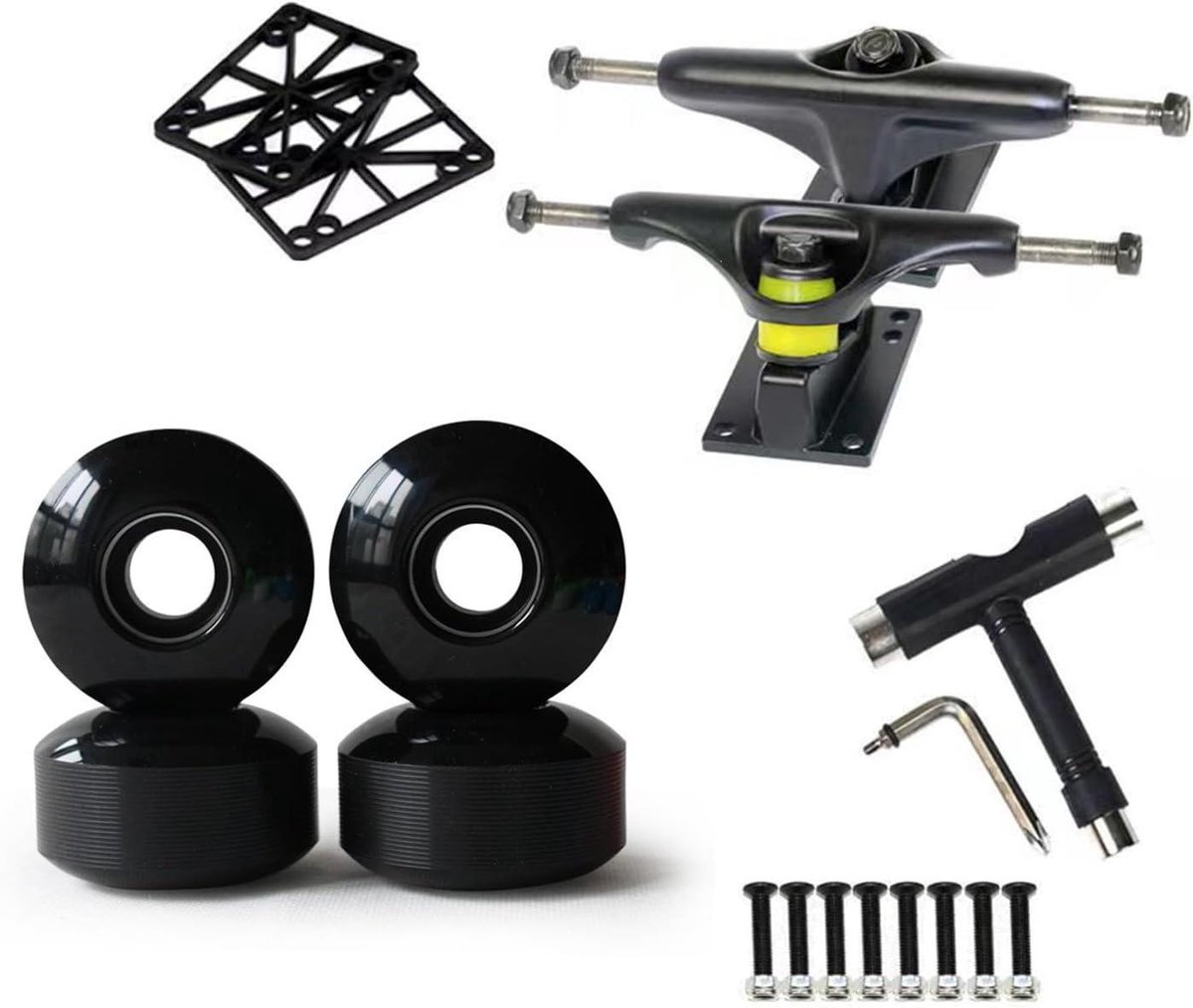 skateboard onderdelen wielen en assen skateboarden en tricks abec 9 lagers 52 mm wielen zwart