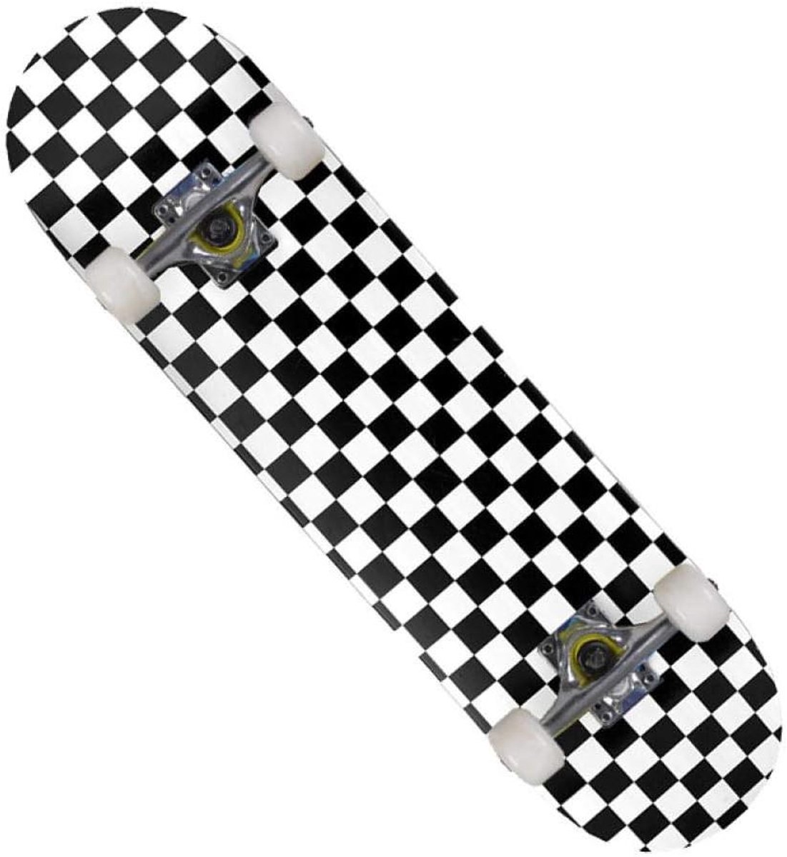 skateboard skate board longboard trick longboard double kick concave 80x20 cm zwart wit