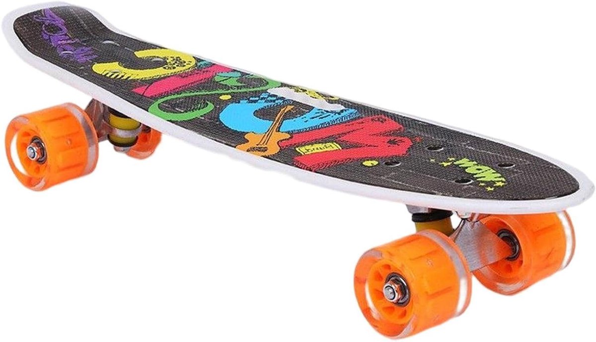 Skateboard - Visplank Skatespeelgoed - Kinderen Leren Skaten - Knipperende Wielen - 22 inch - Hiphop Muziek Skateonderdeel kopen online