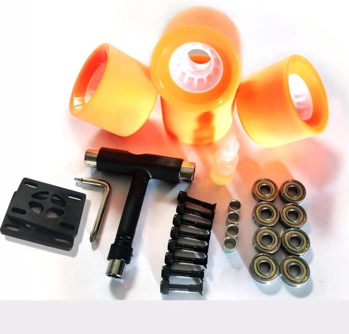Skateboard Wielen - Cruiser Wielen - Soepel Rijden - Hoge Rebound - 70 mm Set 4 - Oranje Skateonderdeel kopen online